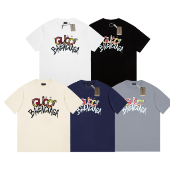 Balenciaga x Gucci printed short-sleeved shirt